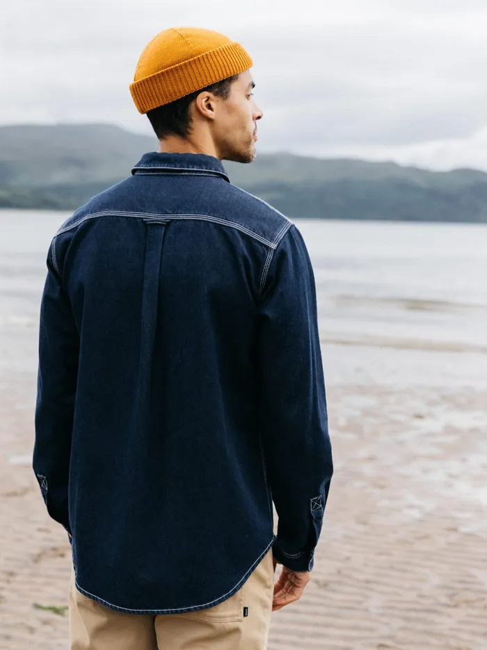 Finisterre Shirts Men Eddystone Denim Shirt Washed Denim