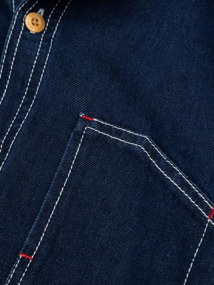 Finisterre Shirts Men Eddystone Denim Shirt Washed Denim