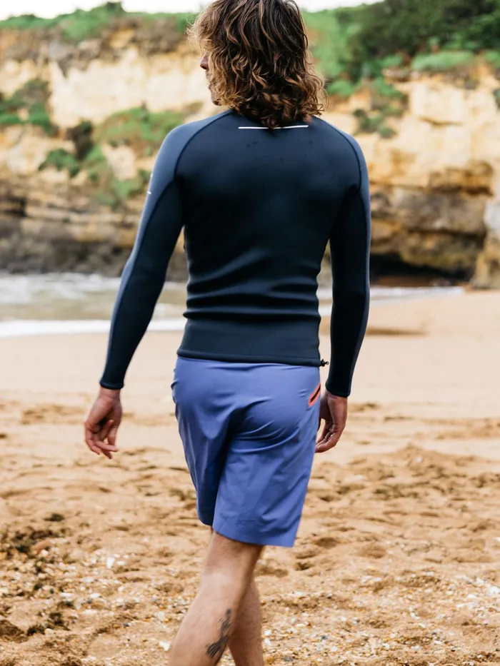 Finisterre Swim Shorts and Board Shorts Men Nieuwland 2mm Yulex Long Sleeve Top Dark Ozone