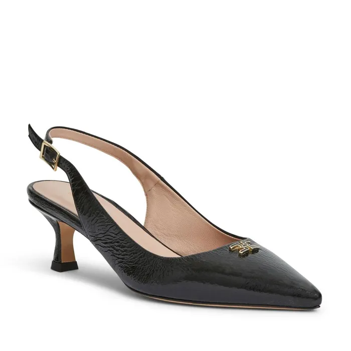 FIONA Slingback Pump BLACK CRINKLE PATENT Women Bruno Magli Heels