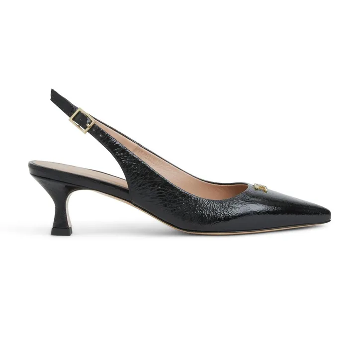 FIONA Slingback Pump BLACK CRINKLE PATENT Women Bruno Magli Heels