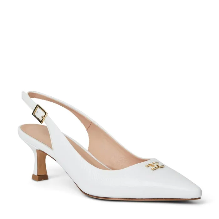 FIONA Slingback Pump WHITE CRINKLED PATENT Women Bruno Magli Pumps
