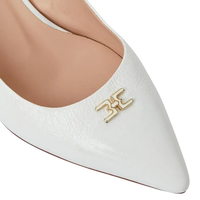 FIONA Slingback Pump WHITE CRINKLED PATENT Women Bruno Magli Pumps