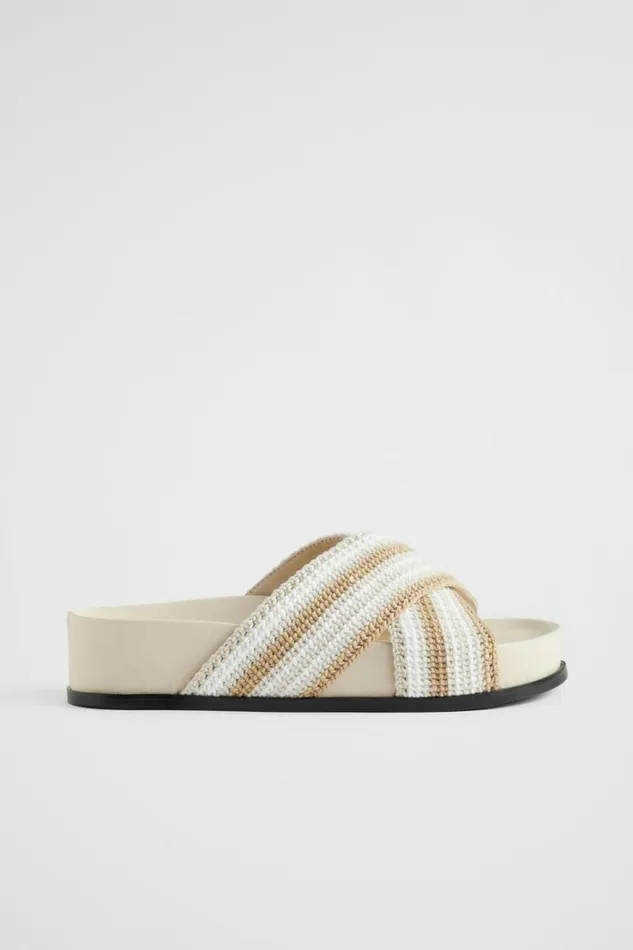 Flats Woman Seed Heritage Annika Crochet Slide Stone