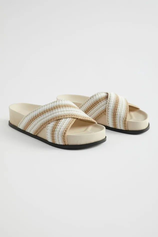 Flats Woman Seed Heritage Annika Crochet Slide Stone