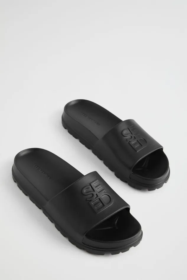 Flats Woman Seed Heritage Quad Logo Slide Black