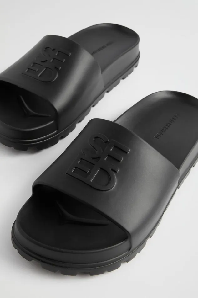 Flats Woman Seed Heritage Quad Logo Slide Black
