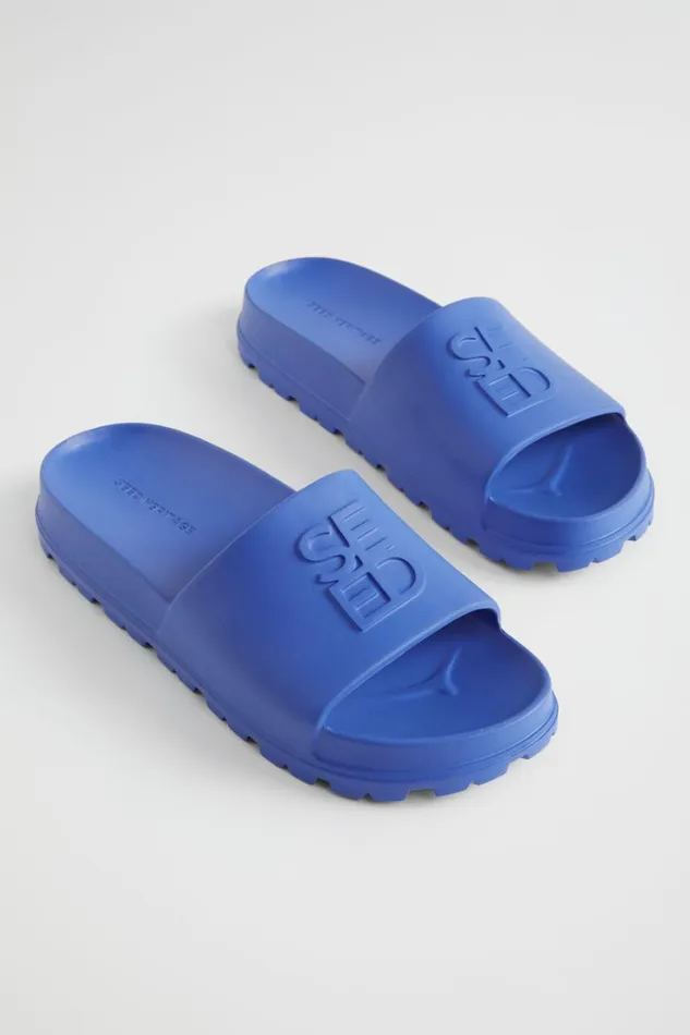 Flats Woman Seed Heritage Quad Logo Slide Deep Ocean