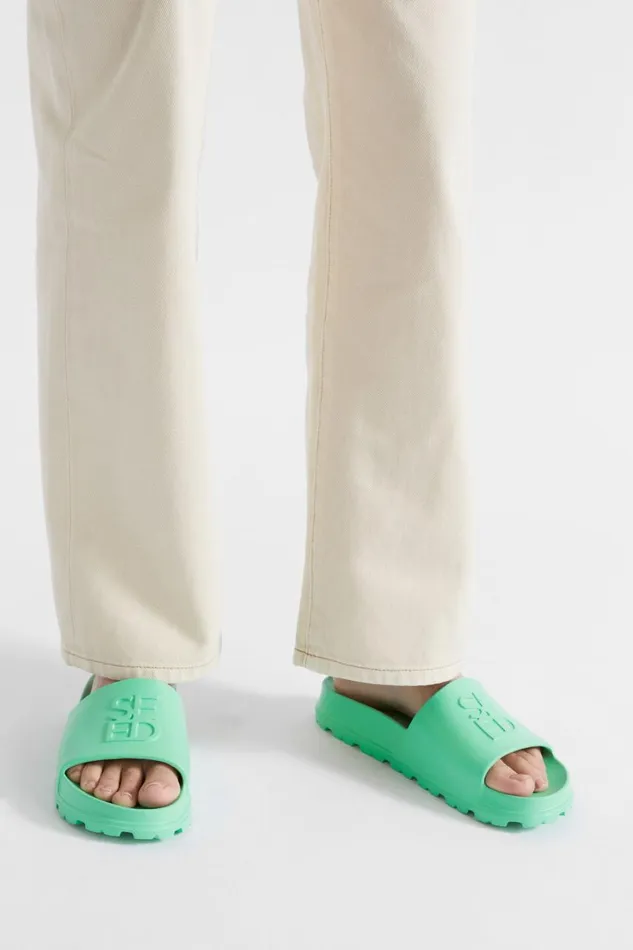 Flats Woman Seed Heritage Quad Logo Slide Key Lime