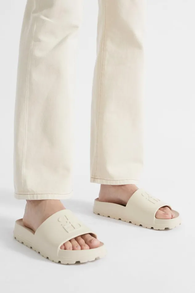 Flats Woman Seed Heritage Quad Logo Slide Sand