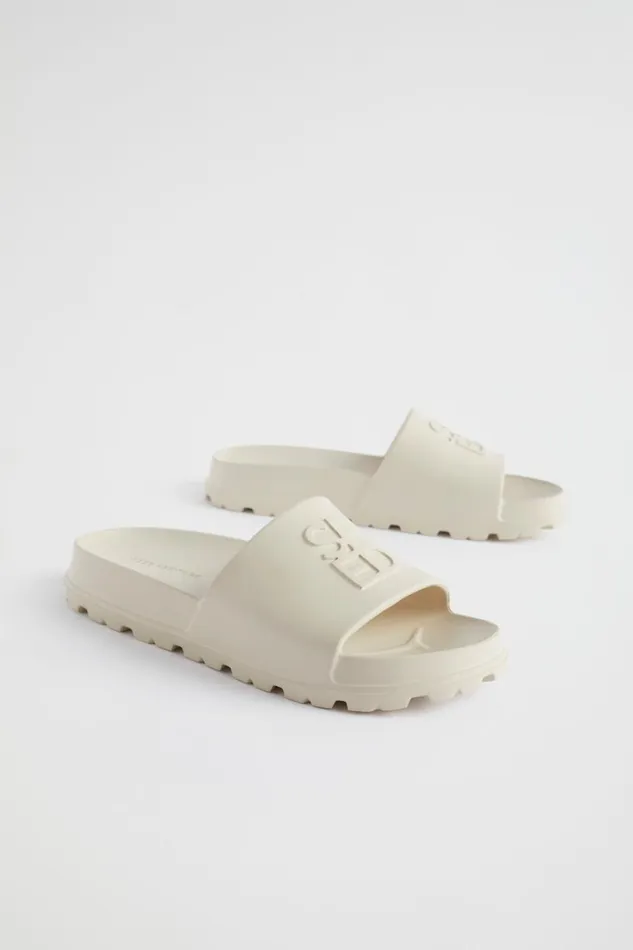 Flats Woman Seed Heritage Quad Logo Slide Sand