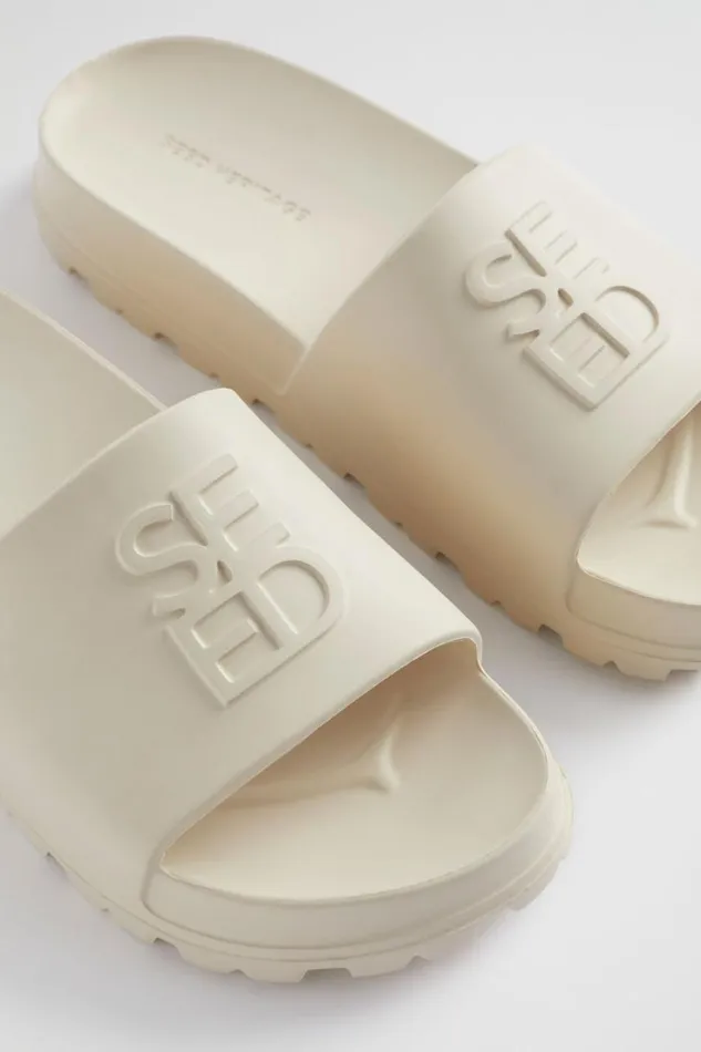 Flats Woman Seed Heritage Quad Logo Slide Sand