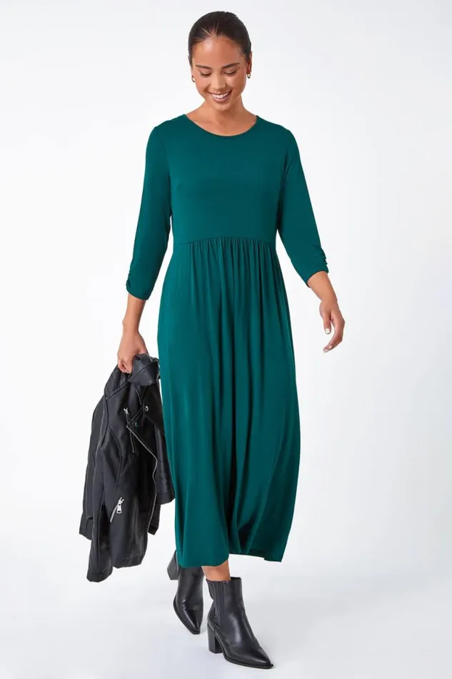 Forest Petite Stretch Jersey Midi Dress Women Roman Dresses