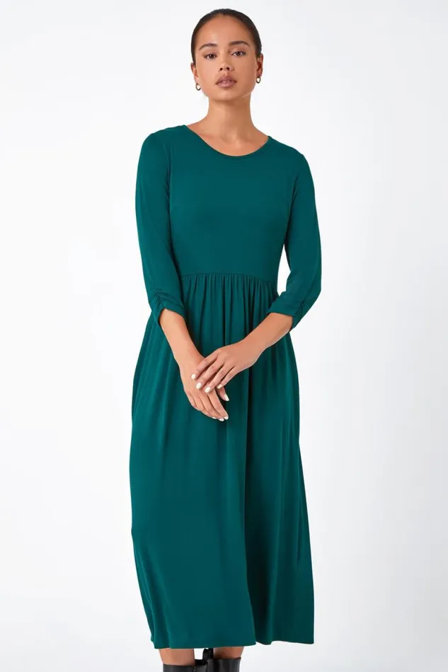 Forest Petite Stretch Jersey Midi Dress Women Roman Dresses