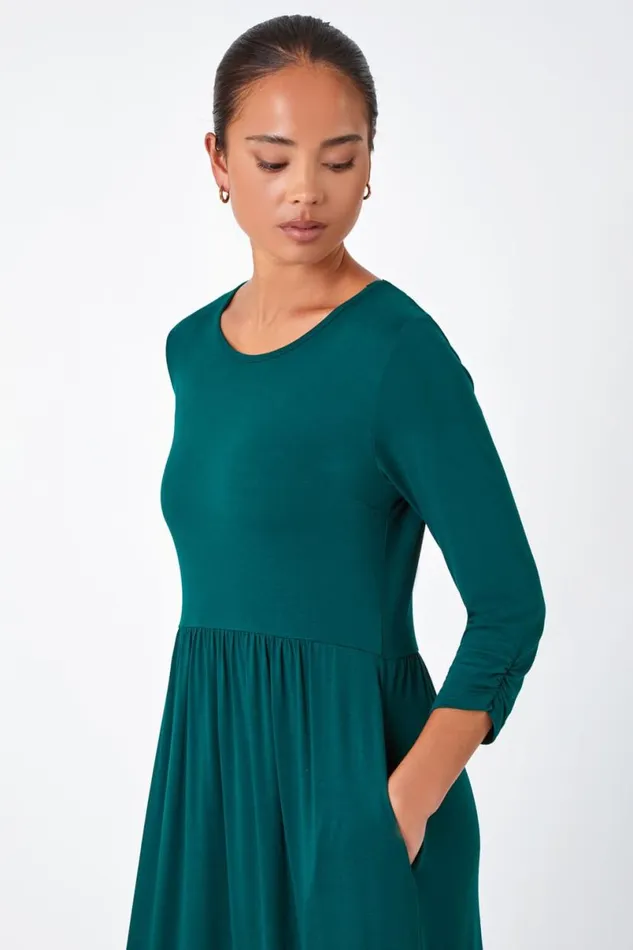 Forest Petite Stretch Jersey Midi Dress Women Roman Dresses