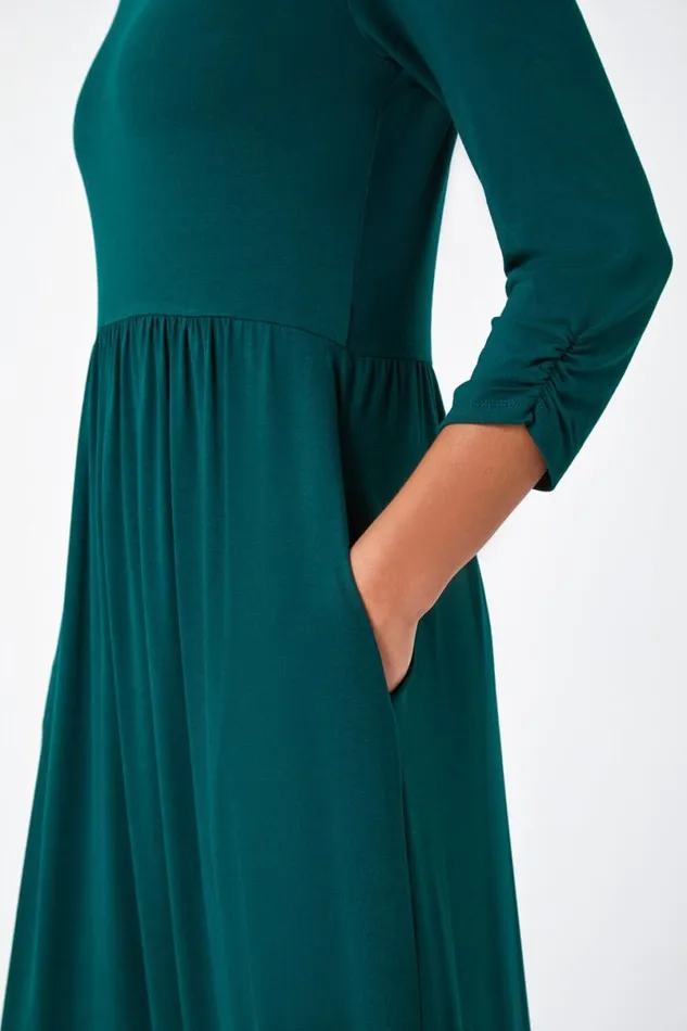 Forest Petite Stretch Jersey Midi Dress Women Roman Dresses