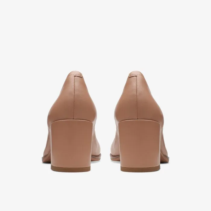 Freva 55 Court Praline Leather Women Clarks Dress Shoes