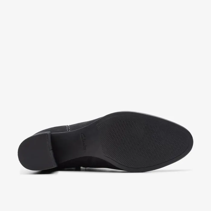 Freva 55 Zip Black Suede Women Clarks Boots and Booties