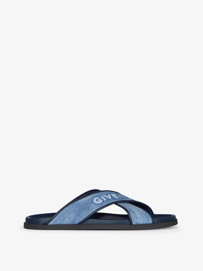 G Plage Flat Sandals In Denim Denim Blue Men Givenchy Slides and Sandals