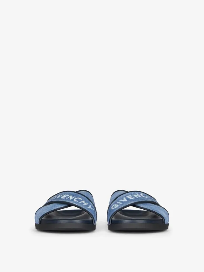 G Plage Flat Sandals In Denim Denim Blue Men Givenchy Slides and Sandals