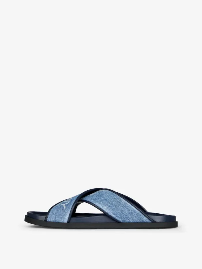 G Plage Flat Sandals In Denim Denim Blue Men Givenchy Slides and Sandals