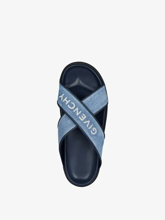 G Plage Flat Sandals In Denim Denim Blue Men Givenchy Slides and Sandals