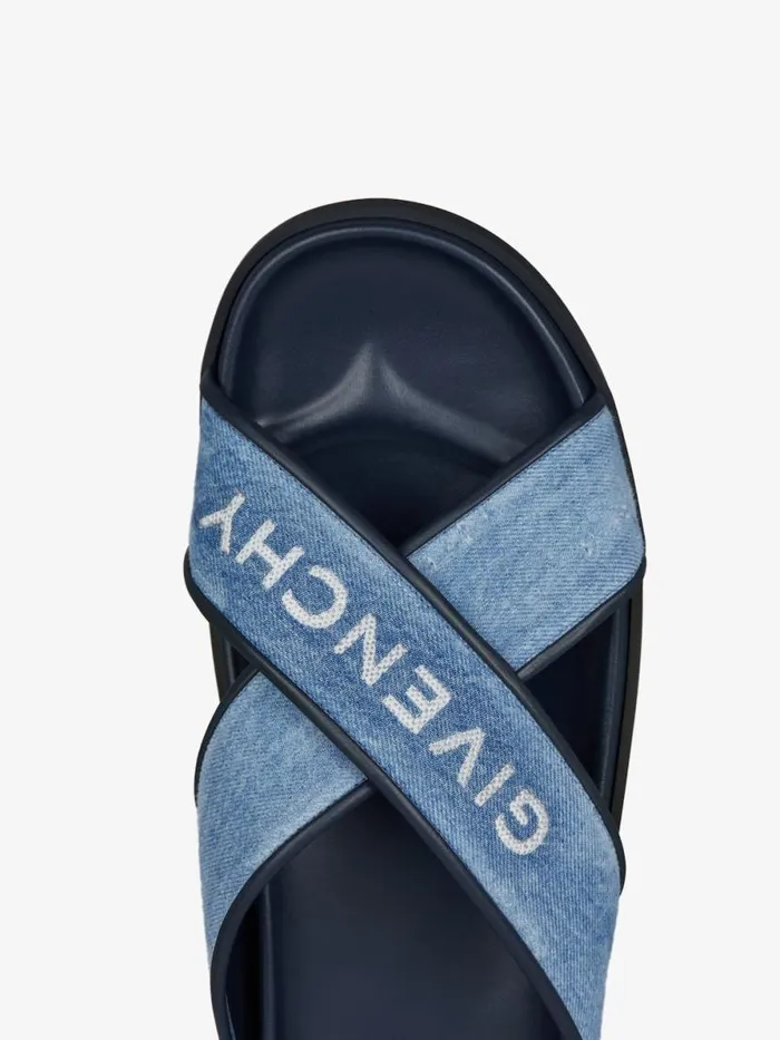 G Plage Flat Sandals In Denim Denim Blue Men Givenchy Slides and Sandals