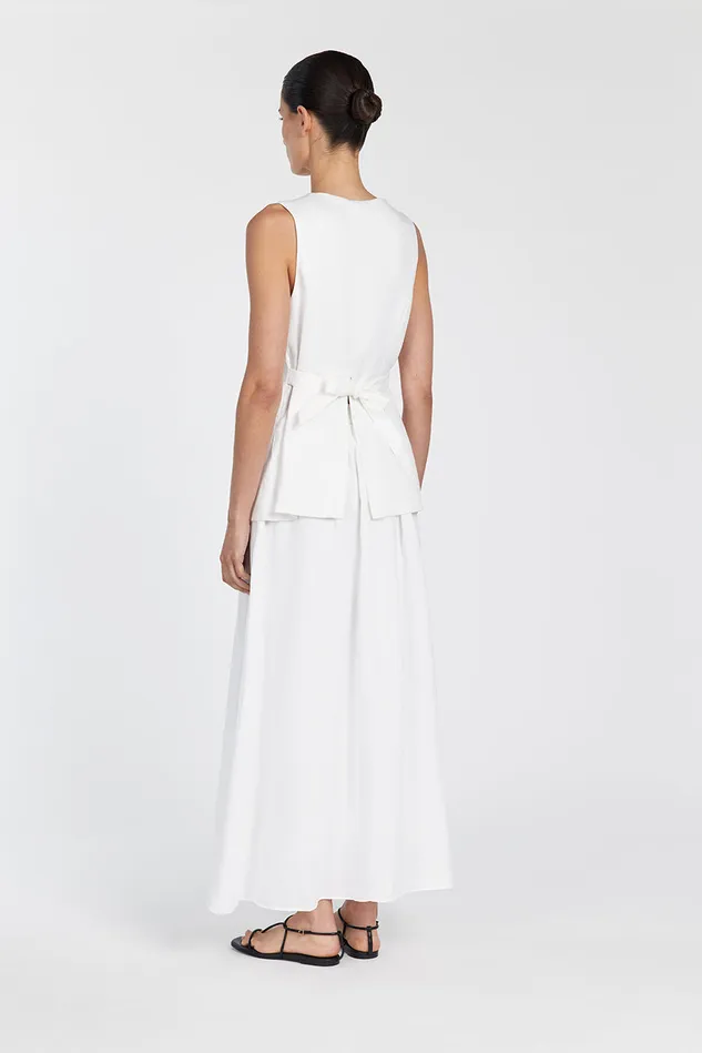 GEMIMA WHITE LINEN MIDI SKIRT Women DISSH Midi