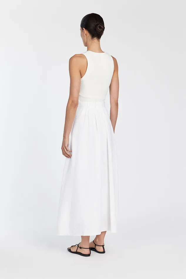 GEMIMA WHITE LINEN MIDI SKIRT Women DISSH Midi
