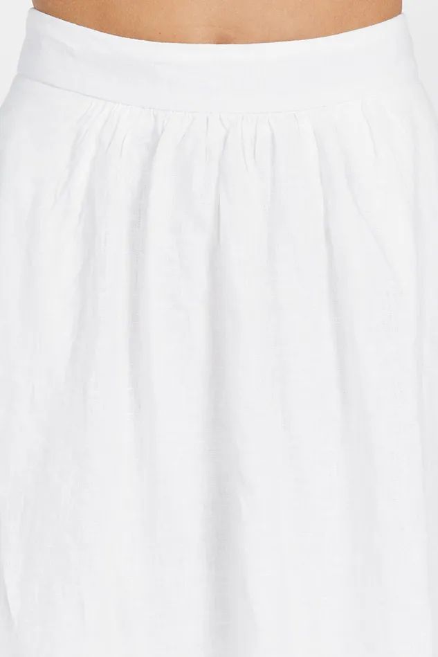 GEMIMA WHITE LINEN MIDI SKIRT Women DISSH Midi