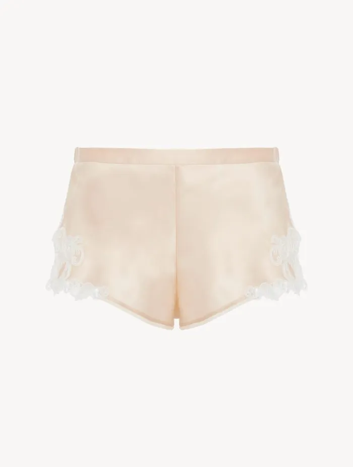 Halo Silk Sleep Shorts With Frastaglio Sleepwear La Perla Pajamas
