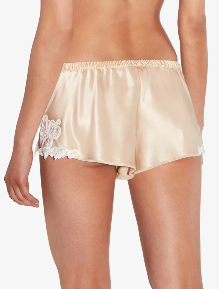 Halo Silk Sleep Shorts With Frastaglio Sleepwear La Perla Pajamas