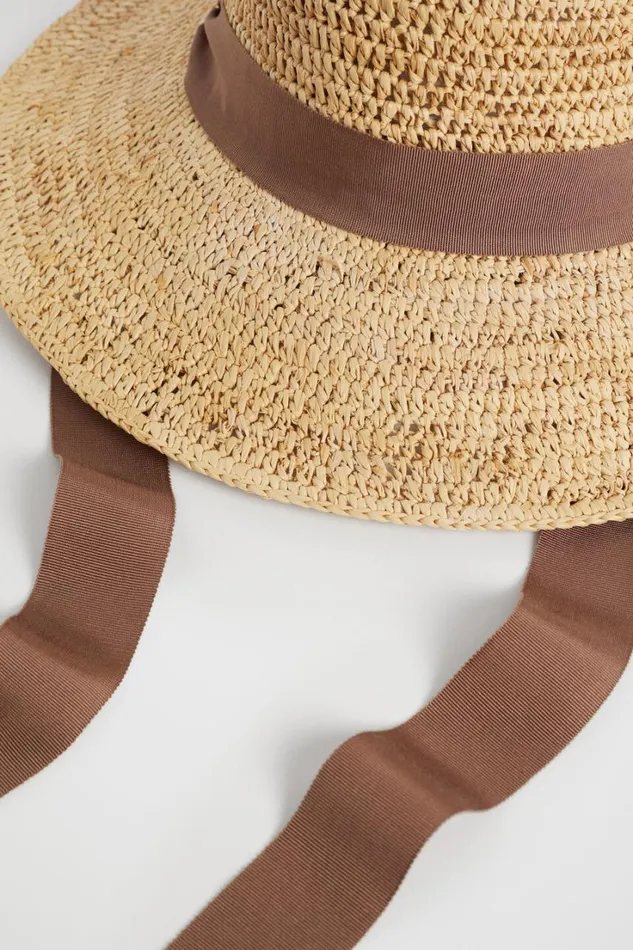Hats and Gloves Woman Seed Heritage Raffia Bucket Hat Natural