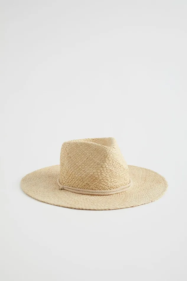 Hats and Gloves Woman Seed Heritage Wide Brim Straw Fedora Natural