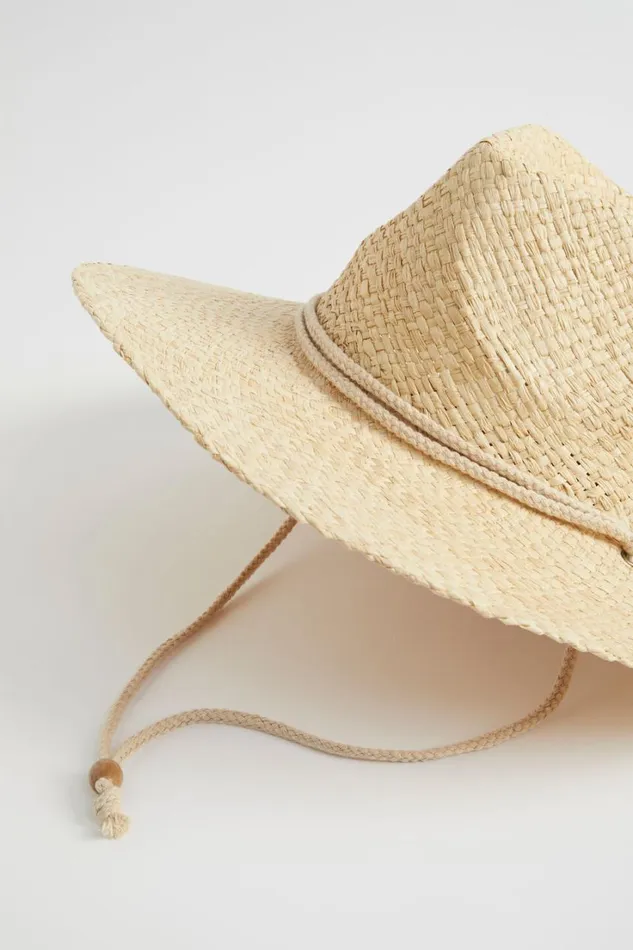 Hats and Gloves Woman Seed Heritage Wide Brim Straw Fedora Natural