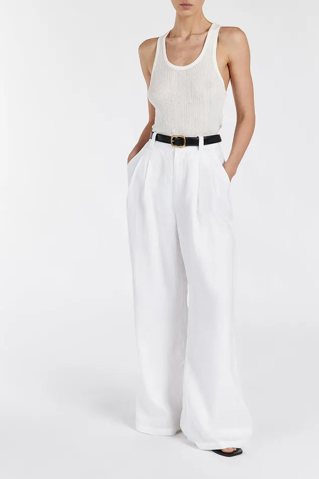 HOLDEN WHITE LINEN PANT Women DISSH Pants
