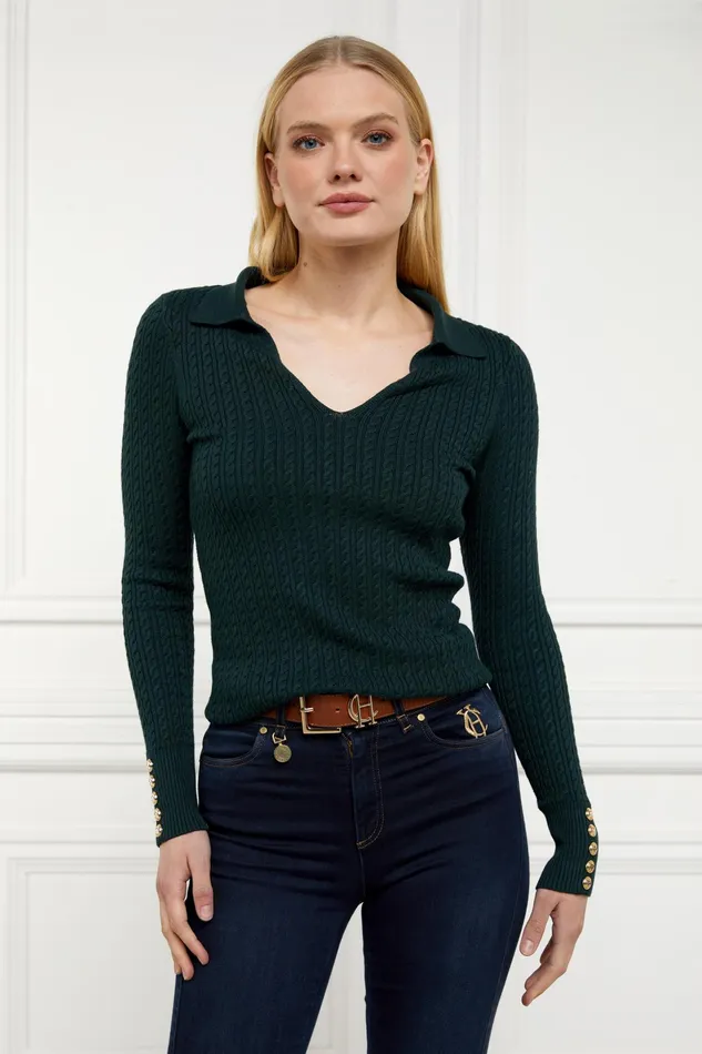 Holland Cooper Ava Knit Deep Emerald Women Knitwear