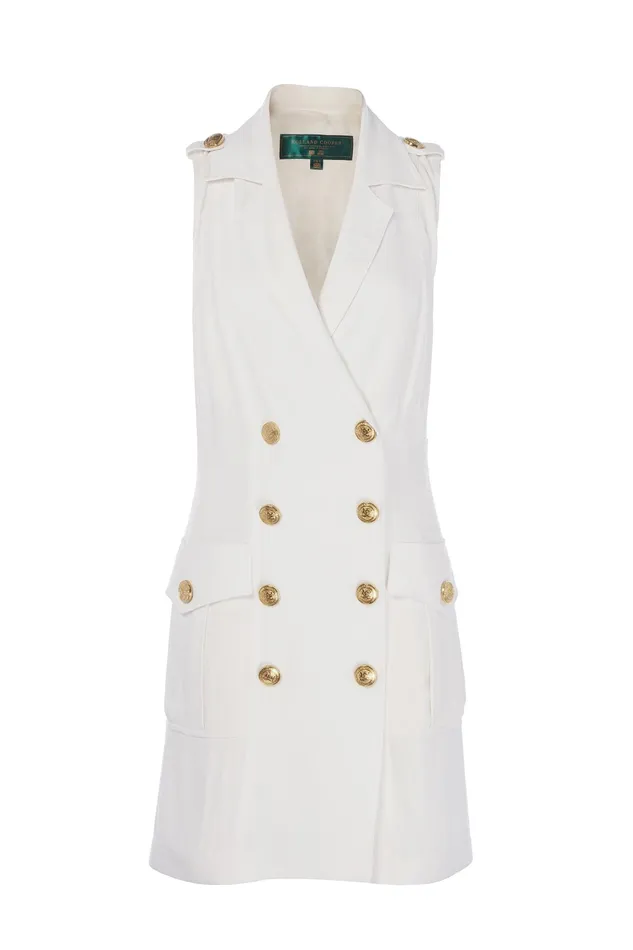 Holland Cooper Chelsea Dress Oyster Linen Women Tailoring