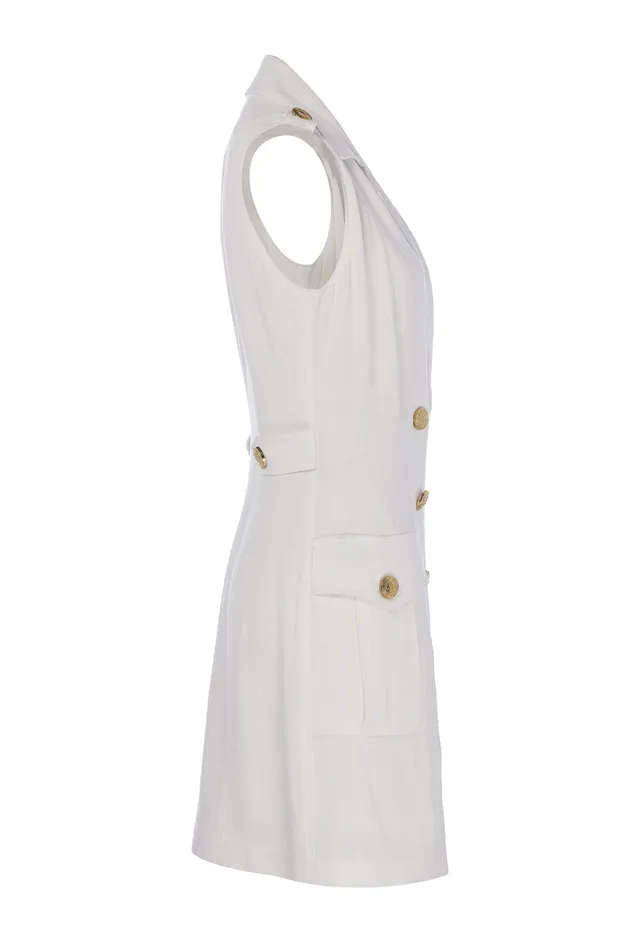 Holland Cooper Chelsea Dress Oyster Linen Women Tailoring