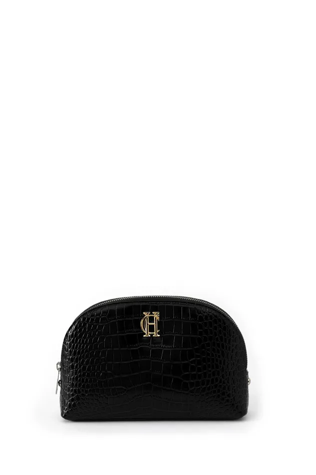 Holland Cooper Chelsea Makeup Bag Black Croc Women Small Leather Goods Holland Cooper Chelsea Makeup Bag Black Croc Women Small Leather Goods