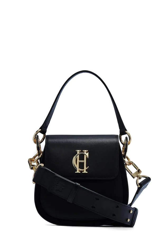 Holland Cooper Chelsea Saddle Bag Soft Black Women Crossbody Bags Holland Cooper Chelsea Saddle Bag Soft Black Women Crossbody Bags