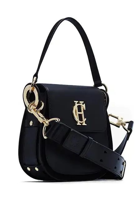Holland Cooper Chelsea Saddle Bag Soft Black Women Crossbody Bags Holland Cooper Chelsea Saddle Bag Soft Black Women Crossbody Bags