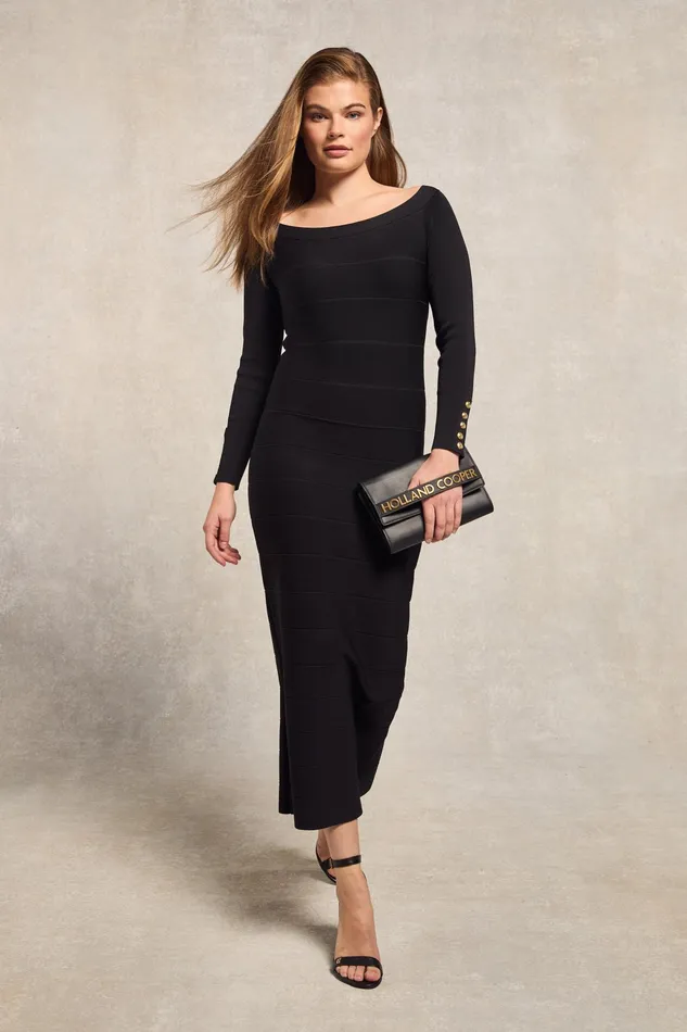 Holland Cooper Christina Bandage Dress Black Women Dresses