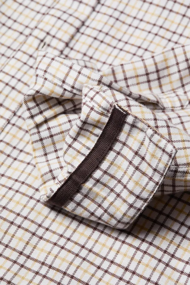 Holland Cooper Classic Button Down Shirt Cheltenham Camel Check Men Shirts