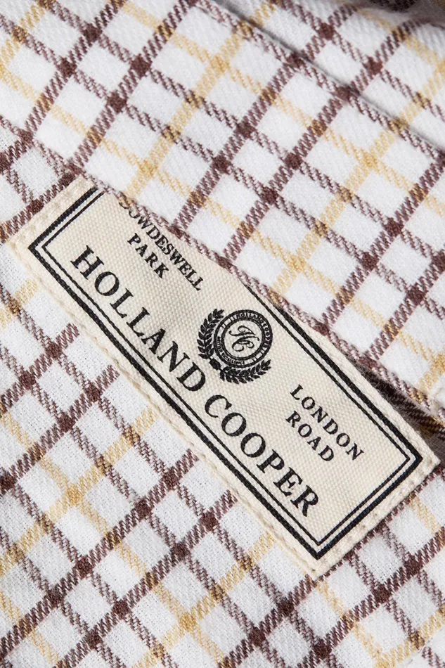Holland Cooper Classic Button Down Shirt Cheltenham Camel Check Men Shirts