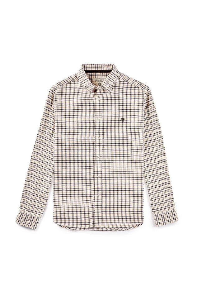 Holland Cooper Classic Button Down Shirt Cheltenham Camel Check Men Shirts