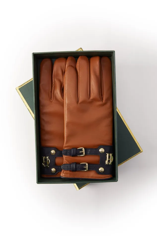 Holland Cooper Contrast Leather Gloves Tan Ink Navy Women Gloves Holland Cooper Contrast Leather Gloves Tan Ink Navy Women Gloves