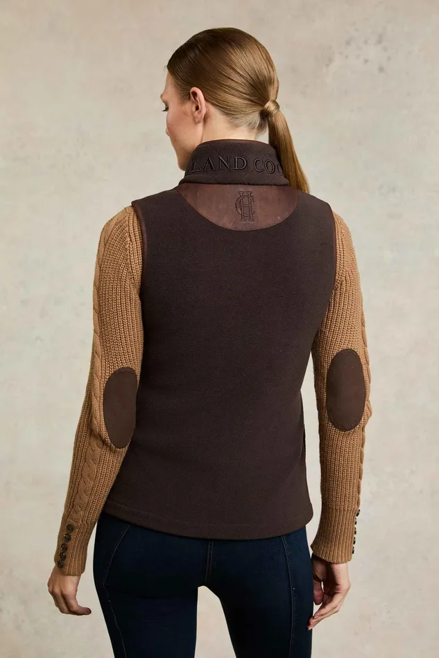 Holland Cooper Country Fleece Gilet Chocolate Women Fleeces