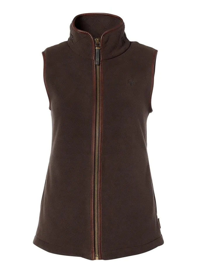 Holland Cooper Country Fleece Gilet Chocolate Women Fleeces