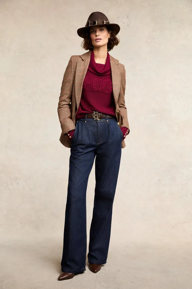 Holland Cooper Daisy Roll Neck Knit Wine Women Knitwear Holland Cooper Daisy Roll Neck Knit Wine Women Knitwear
